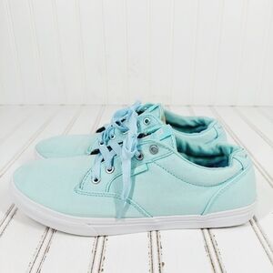 Vans Blue White Canvas Lace Up Athleisure Casual Sneakers E458